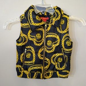 EXCELLENT Apple Bottoms black & gold puffer vest